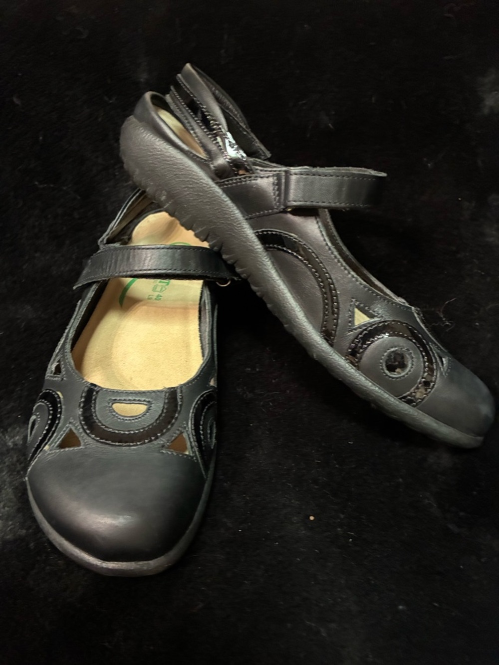 Naot Black Cutout Mary Jane Flats